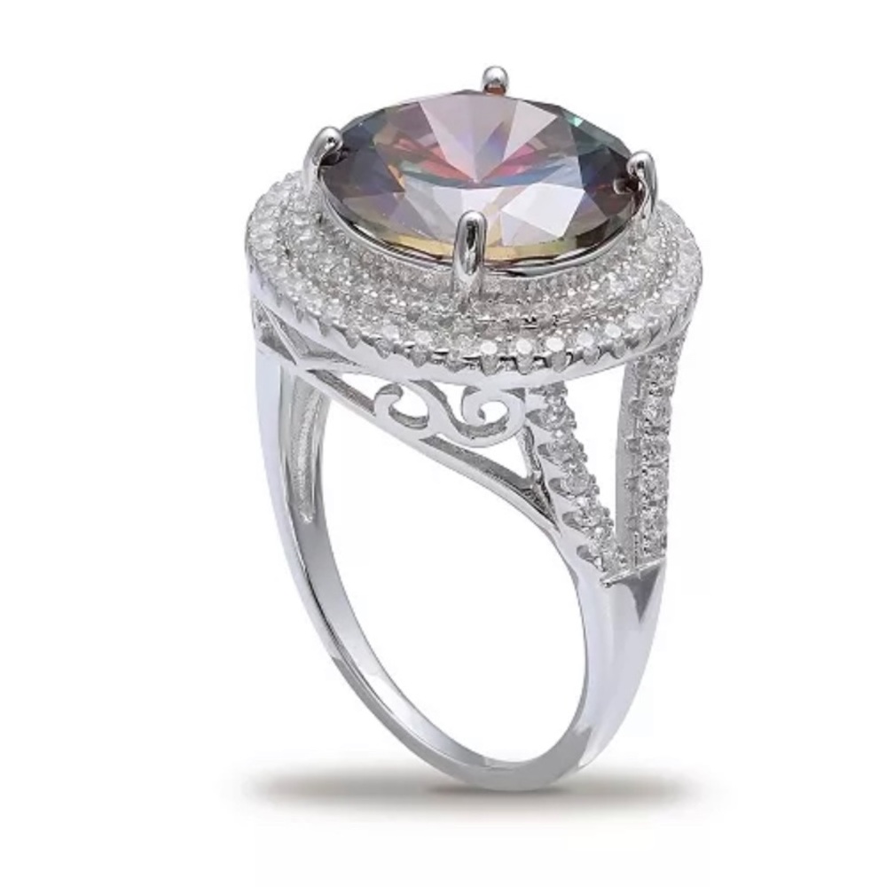 Giani Bernini 279862 Cubic Zirconia Double Pave Row Ring Sterling Silver Sz.6